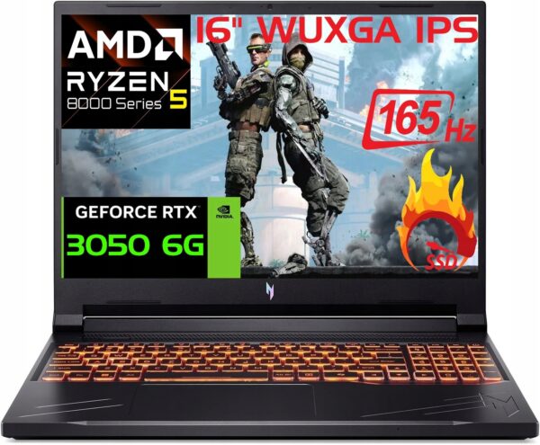 Acer Nitro V16 R5 8645HS 16' 165Hz WUXGA DDR5 64GB SSD 1000GB RTX 3050 W11