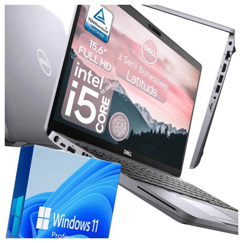 Unikatowy Dell Stellar Grey! 15,6" Full HD | Core i5 10gen | Win11Pro USB-C