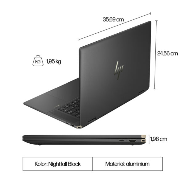 Laptop 2w1 HP SPECTRE x360 16-aa ultra 7 16GB 1TB RTX 4050 2.8K Dotyk Win11 - obrazek 11