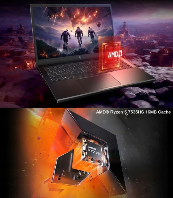 Laptop Acer Nitro V 15.6"FHD 144Hz Ryzen 5 7535HS 16GB SSD1024 RTX3050 W11 - obrazek 4