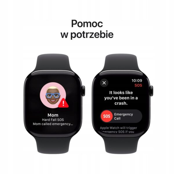 Apple Watch 10 GPS 42mm koperta z aluminium + pasek sportowy S/M czarny - obrazek 5