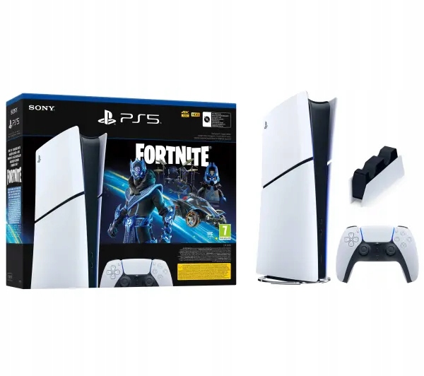 PlayStation 5 Digital Slim D 1TB Fortnite Cobalt + Stacja Ładowania