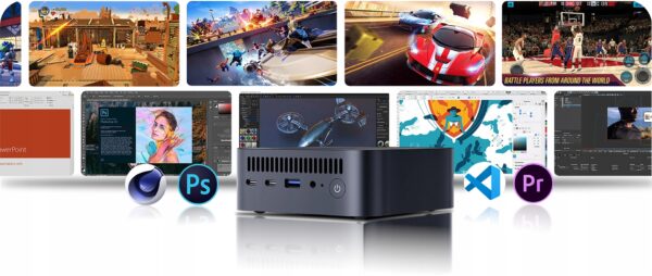 Nettop/Mini-PC Blackview MP100 R7-5825U 16GB 1TB SSD M.2 Win11 Pro Czarny - obrazek 12