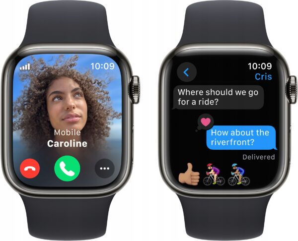 Smartwatch APPLE Watch Series 9 GPS + Cellular Koperta 41mm ze stali nierdz - obrazek 5