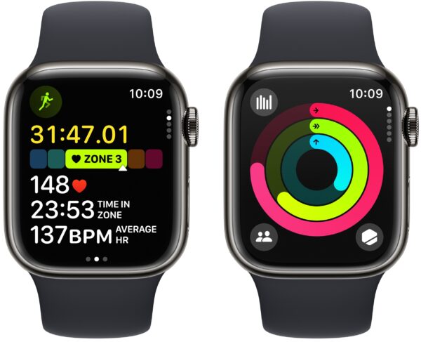 Smartwatch APPLE Watch Series 9 GPS + Cellular Koperta 41mm ze stali nierdz - obrazek 7