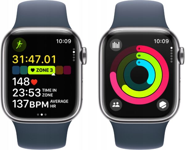 Smartwatch APPLE Watch Series 9 GPS + Cellular Koperta 41mm ze stali nierdz - obrazek 4