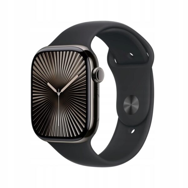 Apple Watch 10 GPS + Cellular 46mm tytan + pasek sportowy M/L czarny - obrazek 4