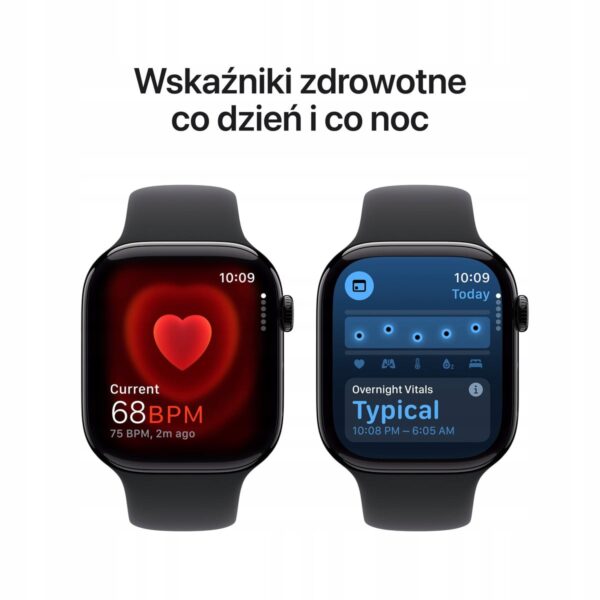 Apple Watch 10 GPS 42mm koperta z aluminium + pasek sportowy S/M czarny - obrazek 4